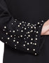 Trendy hand embroidered with Pearl at sleeve A line Nida Abaya Black Women Online shopping USA