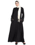 Trendy hand embroidered with Pearl at sleeve A line Nida Abaya Black Women Online shopping USA