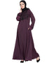 Modern embellishment at chest and sleeve A line Nida Abaya Wine Women Online shopping USA
