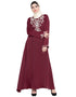 Muslim Pearls embellished A line Nida Abaya Purple Women Online shopping USA