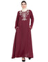 Muslim Pearls embellished A line Nida Abaya Purple Women Online shopping USA