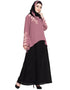 Modest contrast Double layer hand work a line Abaya Light Purple Women Online shopping USA