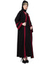 Muslim contrast band with inner Dubai Kaftan Maroon