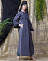 Arabic Hand embroidered Umbrella Nida Abaya Navy Blue