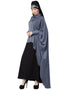 Women Front Open Shirt Kaftan With Inner Casual Abaya Grey