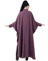 Muslimah Front Open Shirt Kaftan With Inner Casual Abaya Purple