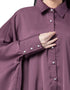 Muslimah Front Open Shirt Kaftan With Inner Casual Abaya Purple