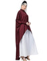 Chic Front Open Shirt Kaftan With Inner Casual Abaya Maroon