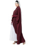 Chic Front Open Shirt Kaftan With Inner Casual Abaya Maroon