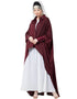 Chic Front Open Shirt Kaftan With Inner Casual Abaya Maroon