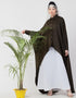 Trendy Front Open Shirt Kaftan With Inner Casual Abaya Green