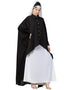 Modern Front Open Shirt Kaftan With Inner Casual Abaya Black