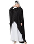 Modern Front Open Shirt Kaftan With Inner Casual Abaya Black