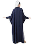 Dubai Front Open Shirt Kaftan With Inner Casual Abaya Navy Blue