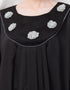 Muslim scallop yoke bohemian casual Abaya Black