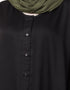 Modest Front Open V neck Black Nida Abaya Black