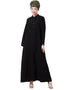 Islamic Front Open Chinese Collar casual Abaya Black