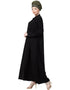 Islamic Front Open Chinese Collar casual Abaya Black