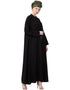 Islamic Front Open Chinese Collar casual Abaya Black