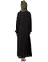 Muslimah extra decorative Button Casual Nida Abaya Black