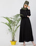 Muslimah extra decorative Button Casual Nida Abaya Black