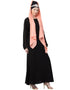 Chic Golden Piping at Sleeve Casual Abaya Black
