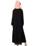 Chic Golden Piping at Sleeve Casual Abaya Black