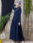 Trendy shirt collar executive Abaya Navy
