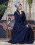 Trendy shirt collar executive Abaya Navy