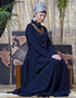 Trendy shirt collar executive Abaya Navy