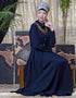 Trendy shirt collar executive Abaya Navy