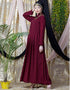 Modern shirt collar executive Abaya Maroon
