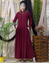 Modern shirt collar executive Abaya Maroon