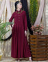 Modern shirt collar executive Abaya Maroon
