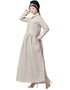 Muslim Linen Shirt Collar Executive Abaya Cream
