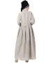 Muslim Linen Shirt Collar Executive Abaya Cream