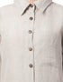Muslim Linen Shirt Collar Executive Abaya Cream