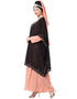 Women double layer embellished Party Abaya Peach