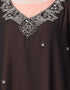 Women double layer embellished Party Abaya Peach