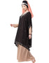Muslimah double layer embellished Party Abaya Cream