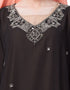 Muslimah double layer embellished Party Abaya Cream