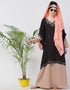 Muslimah double layer embellished Party Abaya Cream