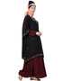 Chic double layer embellished Party Abaya Maroon