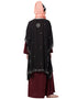 Chic double layer embellished Party Abaya Maroon