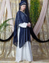Trendy double layer embellished Party Abaya Maroon
