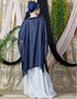 Trendy double layer embellished Party Abaya Maroon