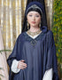 Trendy double layer embellished Party Abaya Maroon