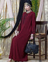 Modern embroidered Butterfly Sleeve Party Abaya Maroon