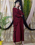 Modern embroidered Butterfly Sleeve Party Abaya Maroon