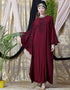Modern embroidered Butterfly Sleeve Party Abaya Maroon